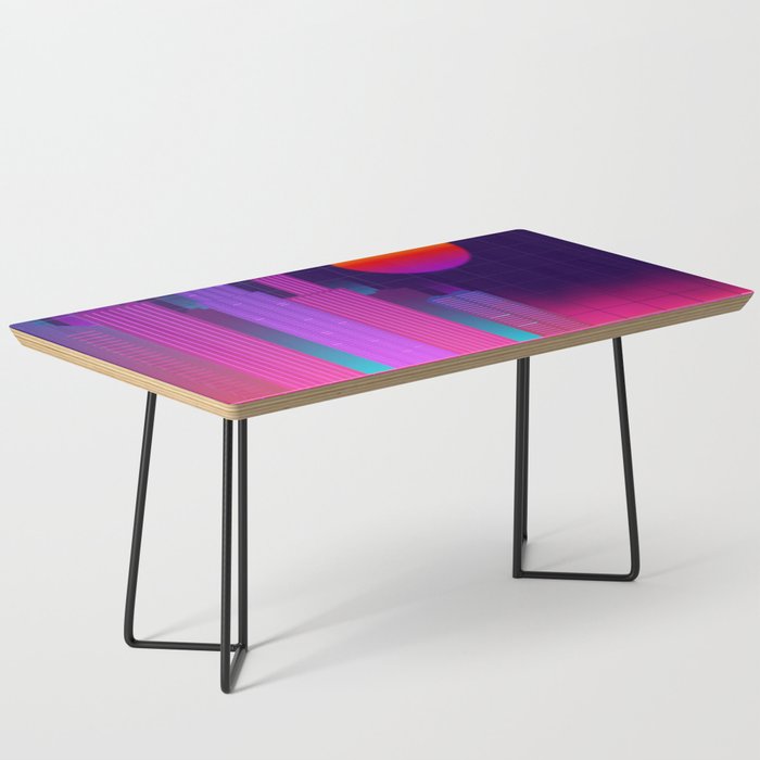 neon synthwave city Coffee Table