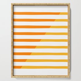 Beach Stripes Orange Yellow Serving Tray