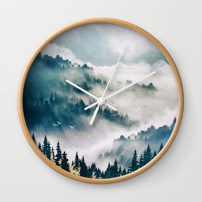Misty Mountains Wall Clock
