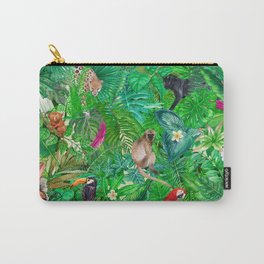 Jungle party with lots of tropical animals and plants Carry-All Pouch