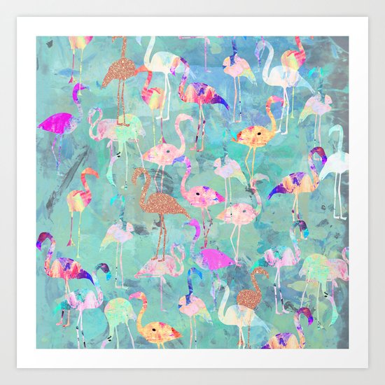 Flamingo Party Art Print