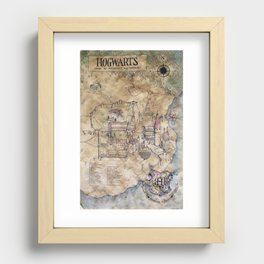 Hogwarts Map Recessed Framed Print