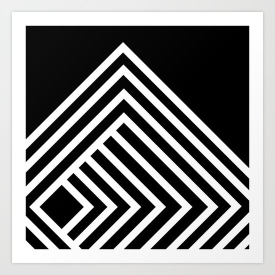 Tremendous Stripe-White&Black Art Print