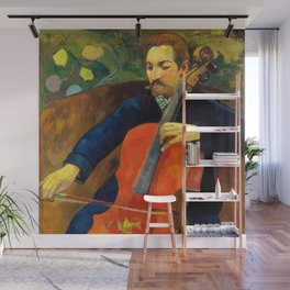 Paul Gauguin "The Cellist (Portrait of Upaupa Schekluthe)" Wall Mural