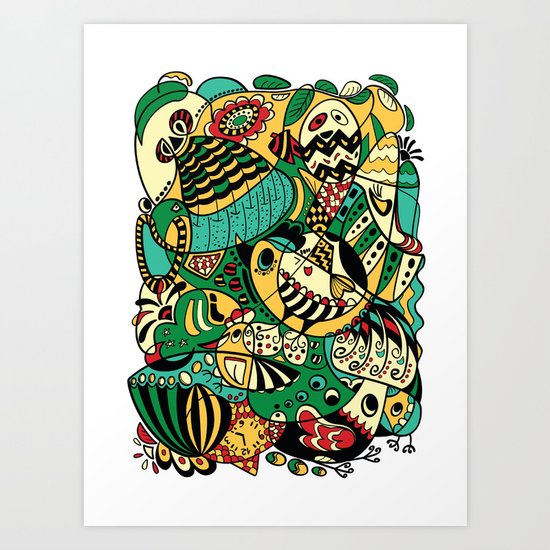 Rooster - 12 Animal Signs Art Print