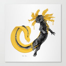 Golden Axolotl Canvas Print