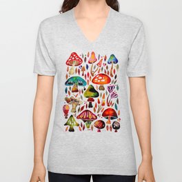 Mushroom Magic – Retro Palette V Neck T Shirt