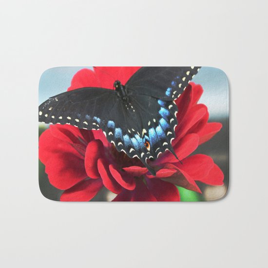 RED BLUE AND BLACK Bath Mat