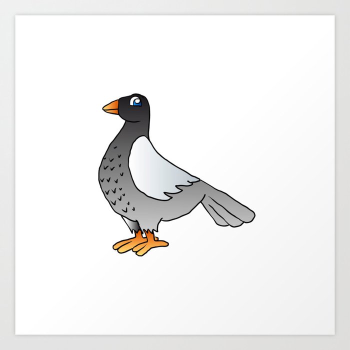cartoon pigeon. Art Print by mario's | Society6