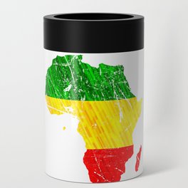 Africa Map Reggae Rasta design Green Yellow Red Africa pride Can Cooler