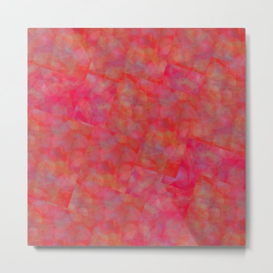 Bright Pink Cubism Abstract Metal Print
