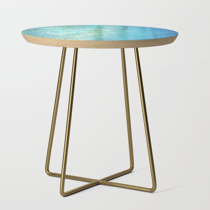 blue green shimmering ivy wall Side Table