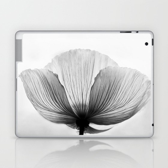 XRAY FLOWER [transparent black white poppy petals] Laptop & iPad Skin