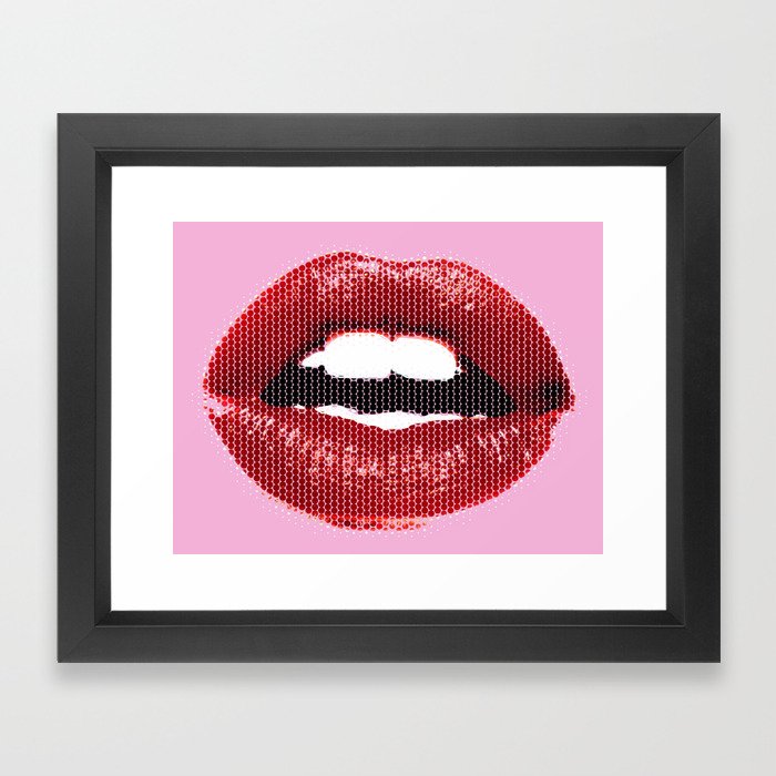 Lips Pop Framed Art Print