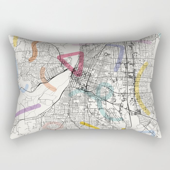 USA Salem City Map Collage - Minimal Rectangular Pillow