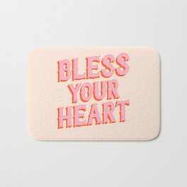 Southern Snark: Bless your heart (bright pink and orange) Bath Mat | Tongueincheek, Southernslang, Westernletters, Southernsnark, Texas, Arizona, Cowgirl, Typography, Slang, Mexico 