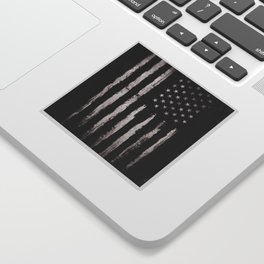 White Grunge American flag Sticker