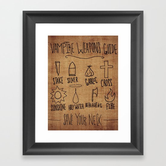 Vampire Weapons Guide Framed Art Print
