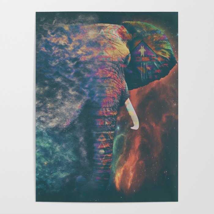 Tribal Elephant Poster