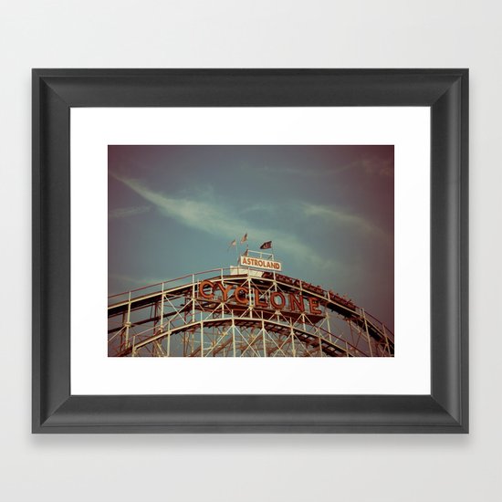 Coney Island Cyclone Framed Art Print