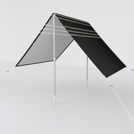 Black and Ivory Ethnic Spotted Striped Sun Shade