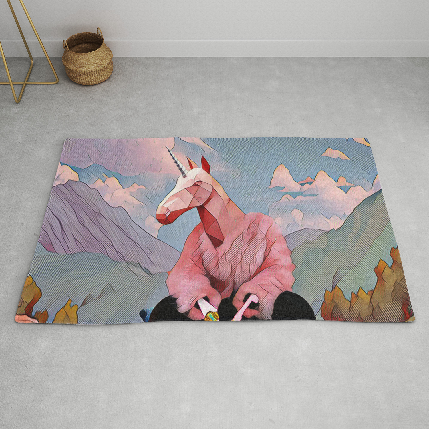 Unicorn With The Fur Coat Rug By Jblittlemonsters Society6