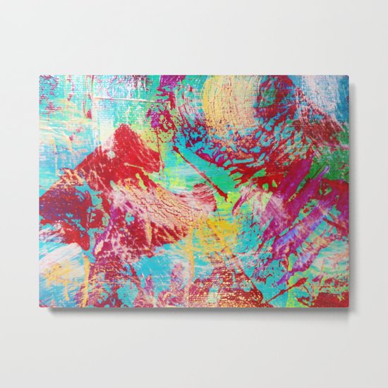 REEF STORM - Fun Bright BOLD Playful Rainbow Colors Underwater Ocean Reef Theme Coral Aquatic Life Metal Print