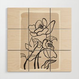 Sketch Line Flowers 2 Wood Wall Art