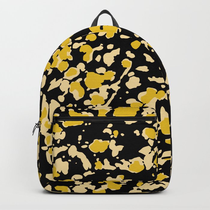 Black and yellow Abstract Ditsy Floral Backpack