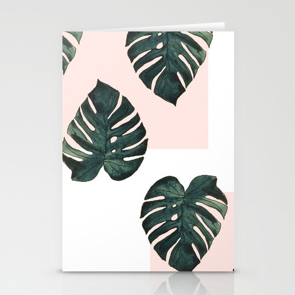 Monstera X Pink Stationery Cards