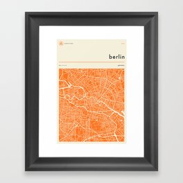 BERLIN MAP Framed Art Print