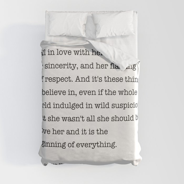 I fell in love with her courage, F. Scott Fitzgerald Duvet Cover