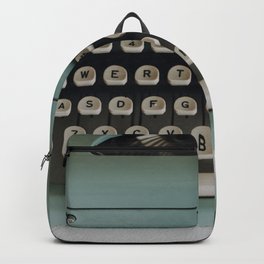 1957 Vintage Blue Typewriter Backpack | Blue, Vintage, Digital, Light, Lightblue, Seafoam, Modern, Typewriter, 1957, Mid 