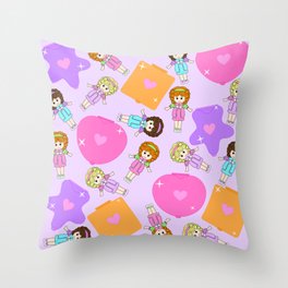 Polly Pastels Throw Pillow