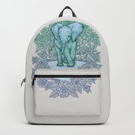 Emerald Elephant in the Lilac Evening Backpack