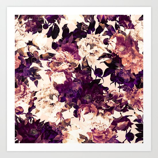 Watercolors Floral Pattern Art Print