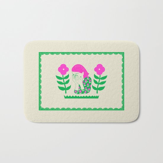 Don't be shy, shy girl, shy, print Bath Mat