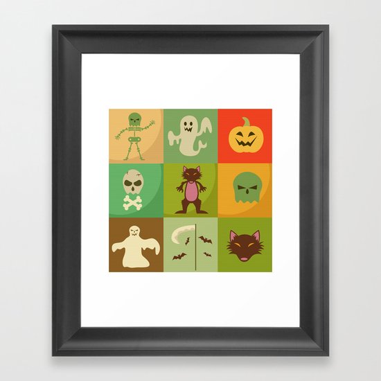 Halloween monsters Framed Art Print