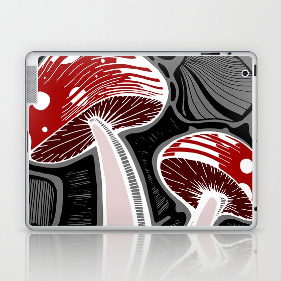 Mushroom Forest: Glowing Red Laptop & iPad Skin