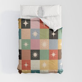 Retro Festive Sparkle Checker  Comforter