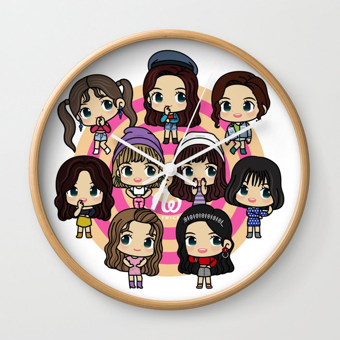 Twice 9 Members All Chibi - Kpop Girlband Korea Wall Clock ...