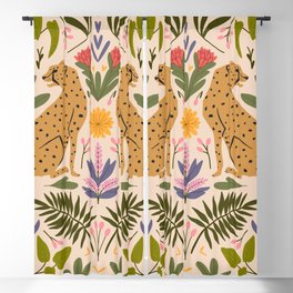 Modern colorful folk style cheetah print  Blackout Curtain
