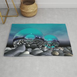 refraction of light - turquoise Area & Throw Rug