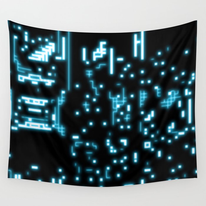 Neon circuits Wall Tapestry