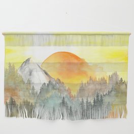 Mountain Glowing Sunset Wall Hanging
