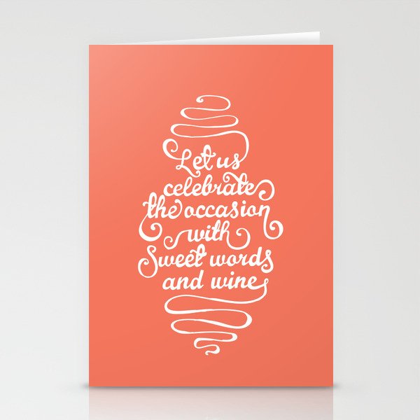 Sweet Words & Wine Stationery Cards