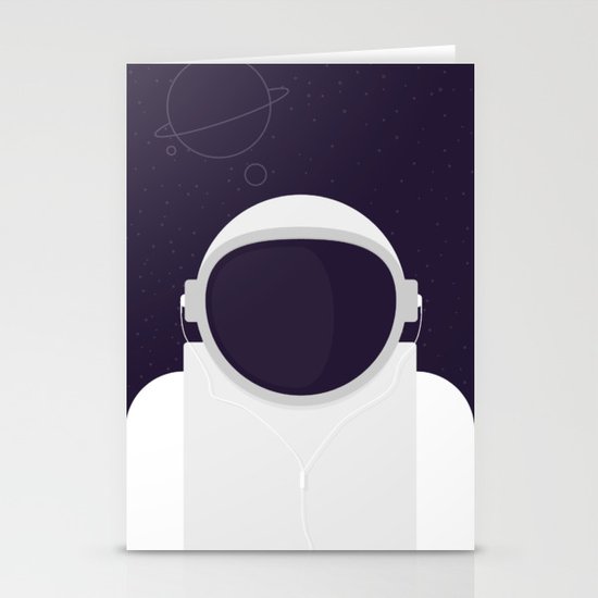 Astronaut is listening music Stationery Cards