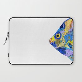 Beachy Colorful Tropical Angel Fish Art Laptop Sleeve