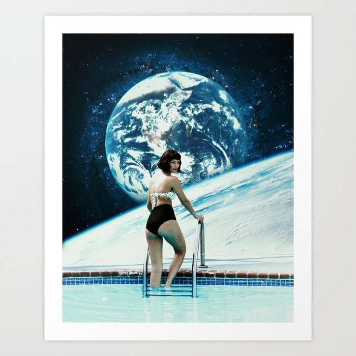 Cosmic Pool Babe Art Print