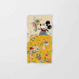 "Breakfast with Mickey Mouse" by Sandra Poliakov Hand & Bath Towel